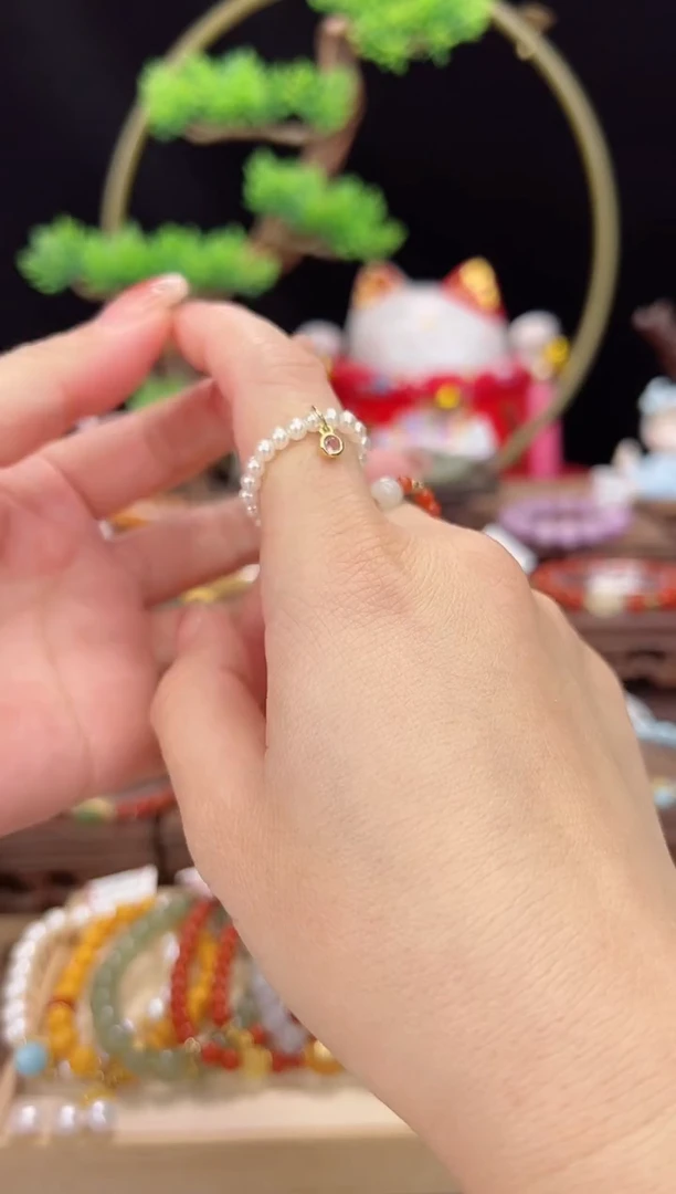 【闪购商品】拼合珍珠（马贝珠）戒圈银S925镶嵌贝珠戒指