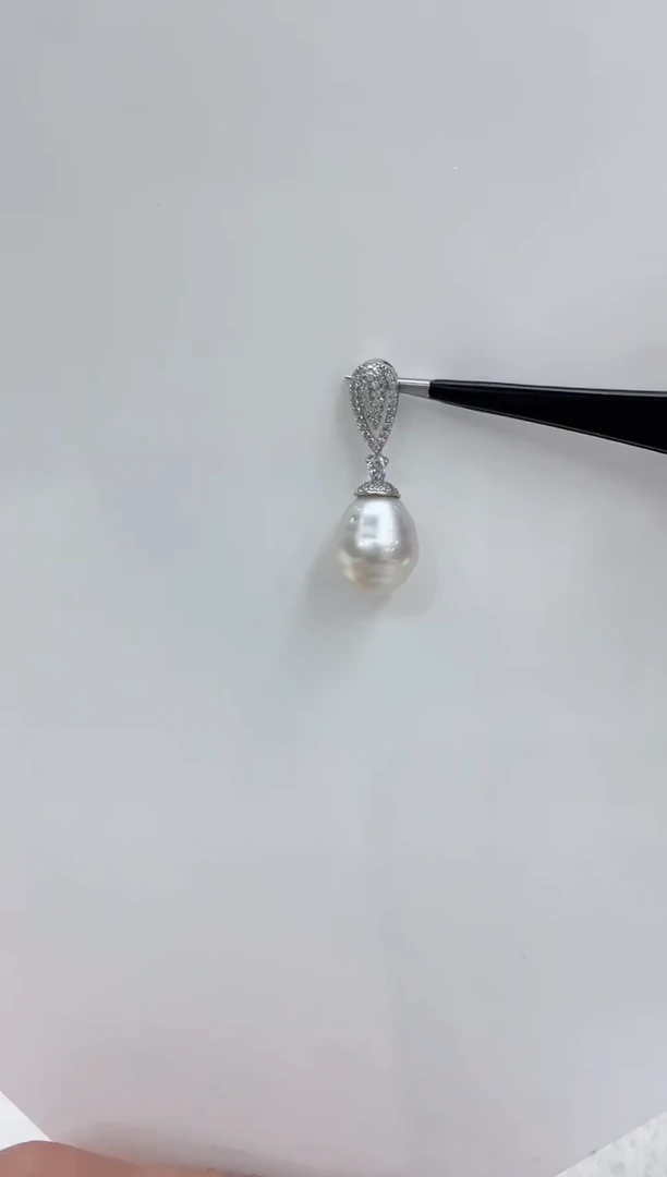 【闪购商品】海水珍珠吊坠(不含链)银S925镶嵌海水珍珠吊坠
