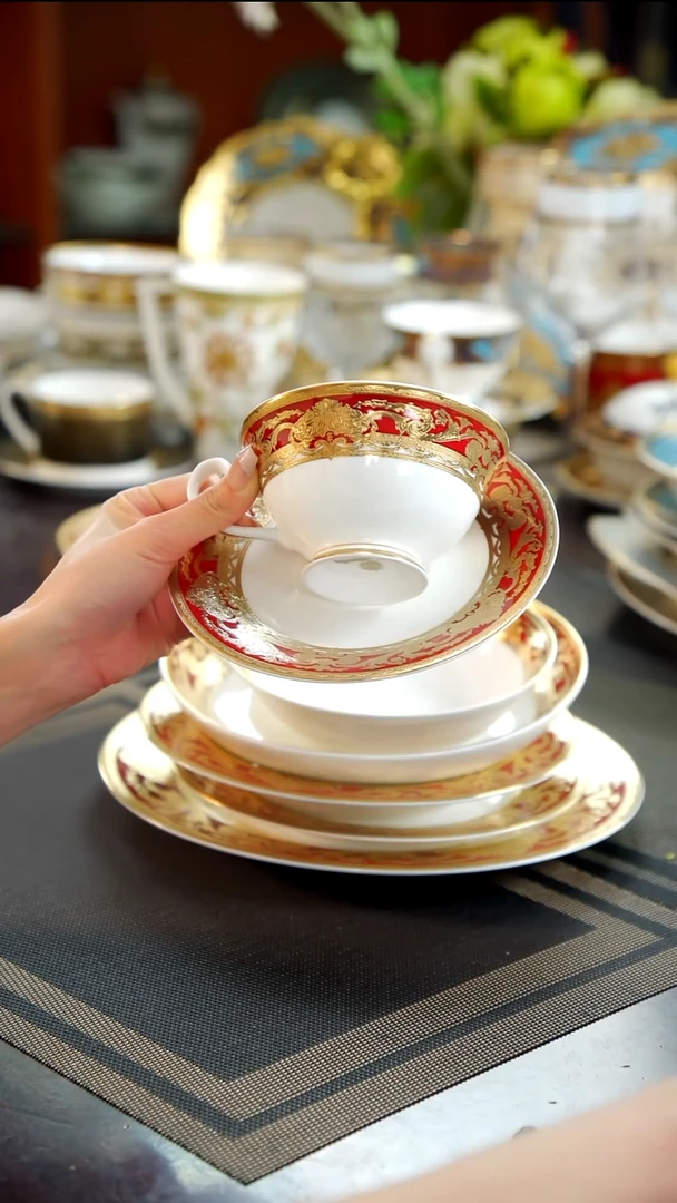 瓷片咖啡杯碟  1套