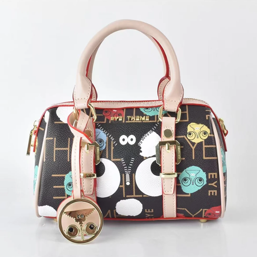 小田姐姐【EYE THEME】时尚斜挎单肩包 2422 咖彩/杏