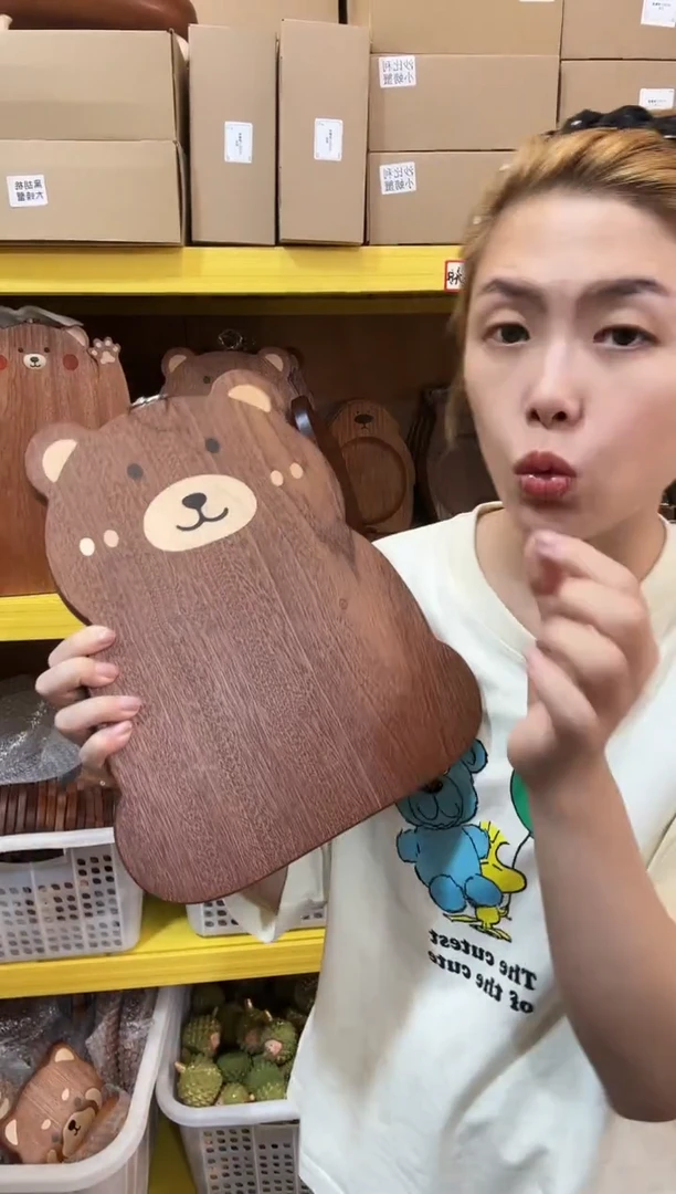 木乌檀木胖熊砧板瑕疵