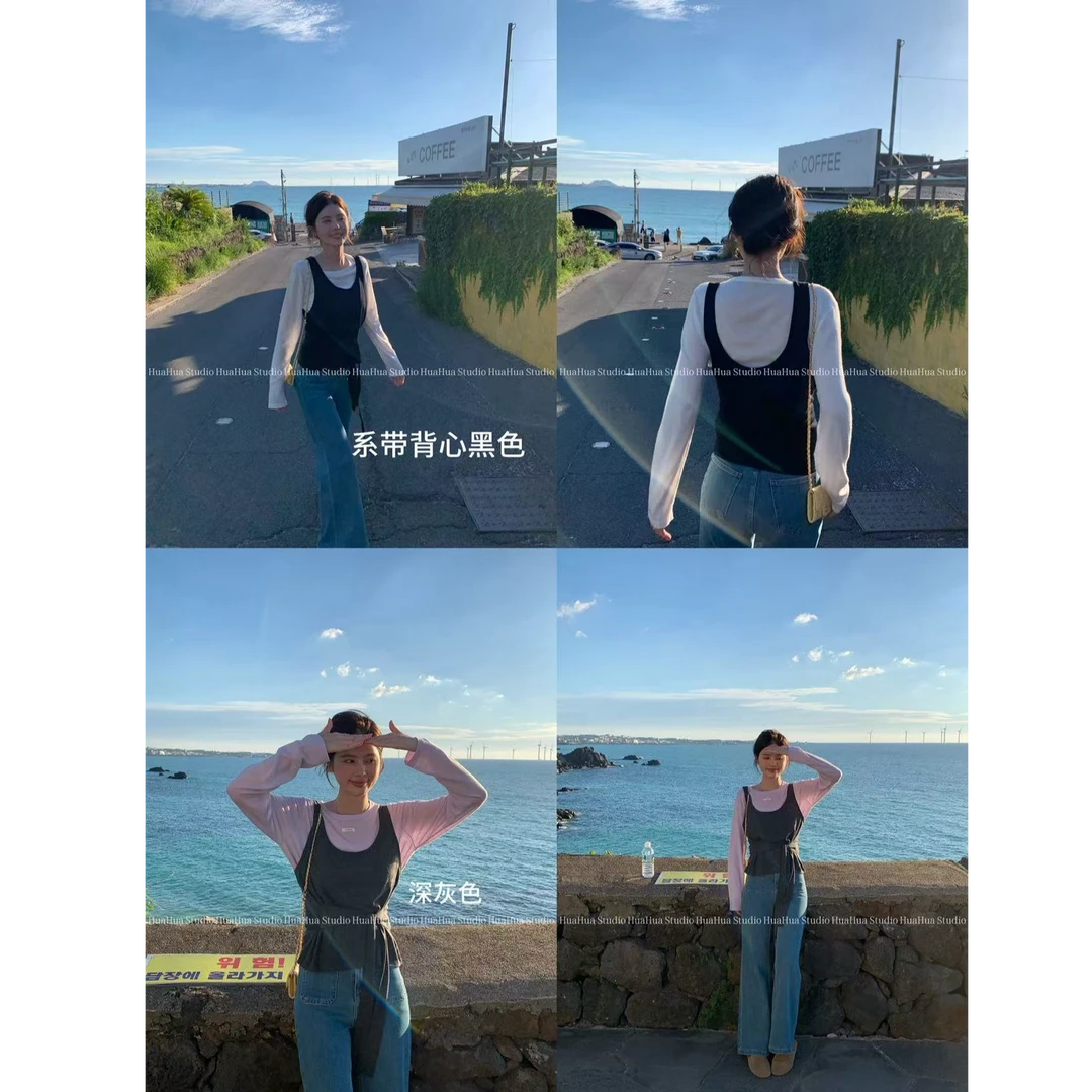 【花花】系带背心~收腰系带设计感外穿百搭休闲吊带背心