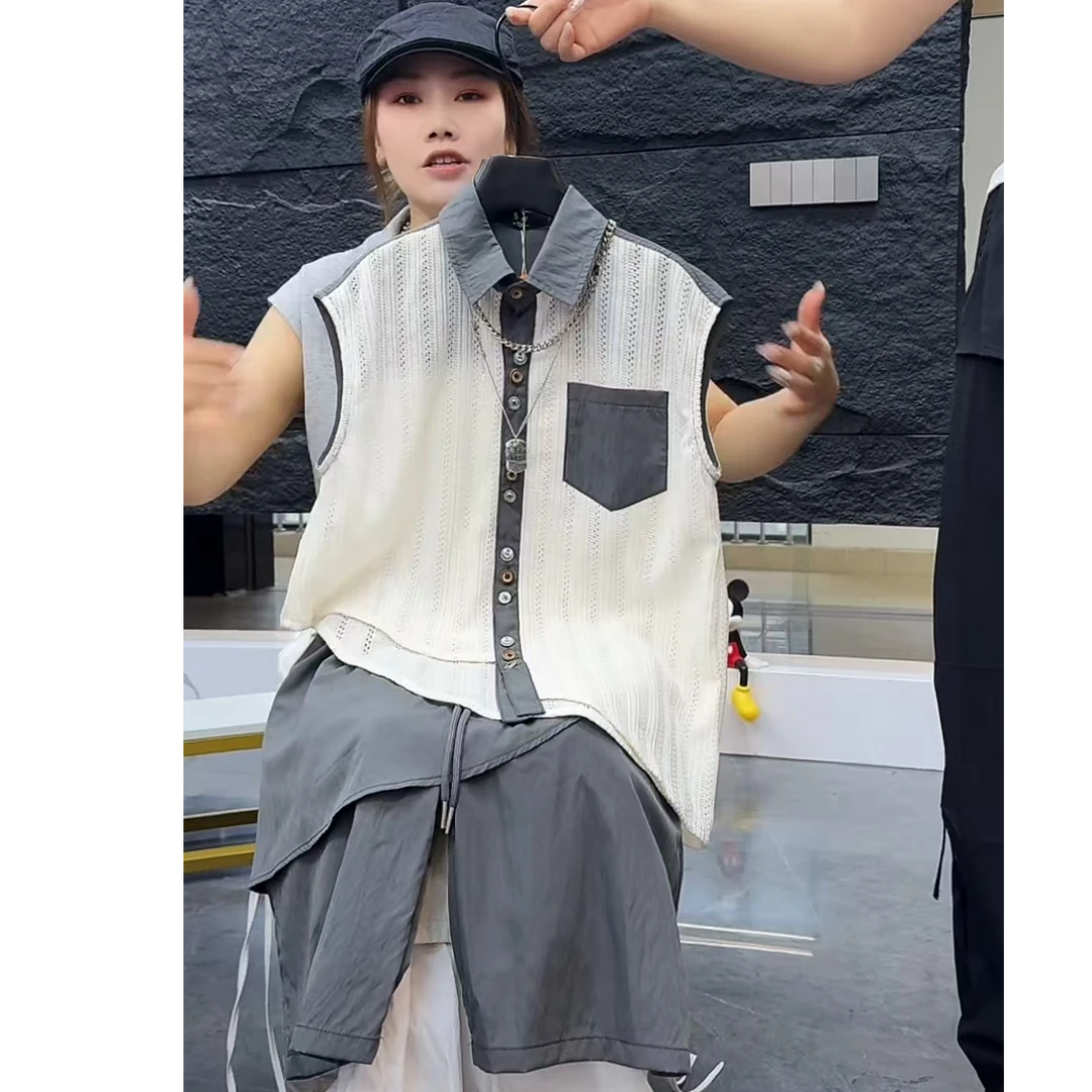 吾2025【Y】6月18日 儿童时尚潮酷灰色禅意薄款短袖套装5387-