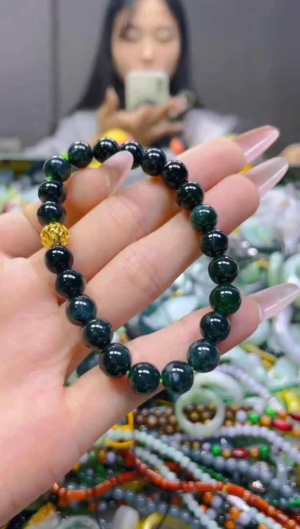 翡翠未镶嵌颈饰7.8MM/F/翡翠A货一图一物