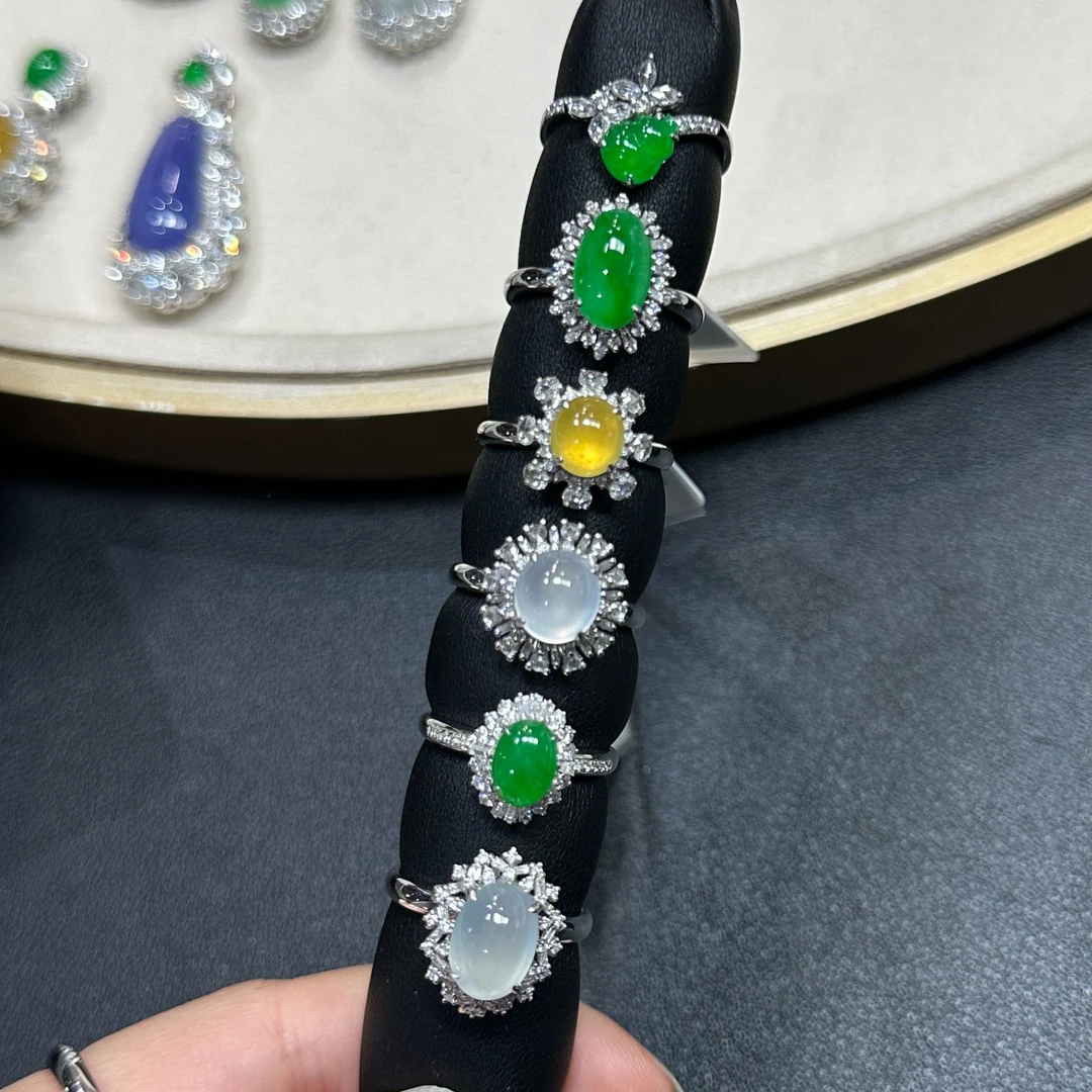 翡翠戒指1件-18K金-多样性发货只发一件-A39-BK|CXQ1