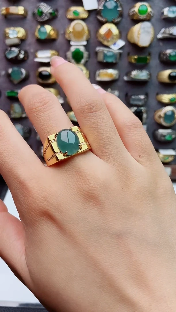 未镶嵌戒指翡翠天然翡翠男戒