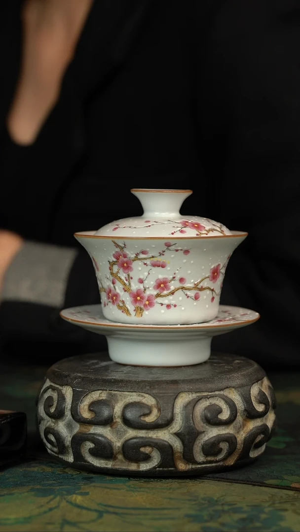 【闪购商品】瓷片初六好物分享@@梅花盖碗组