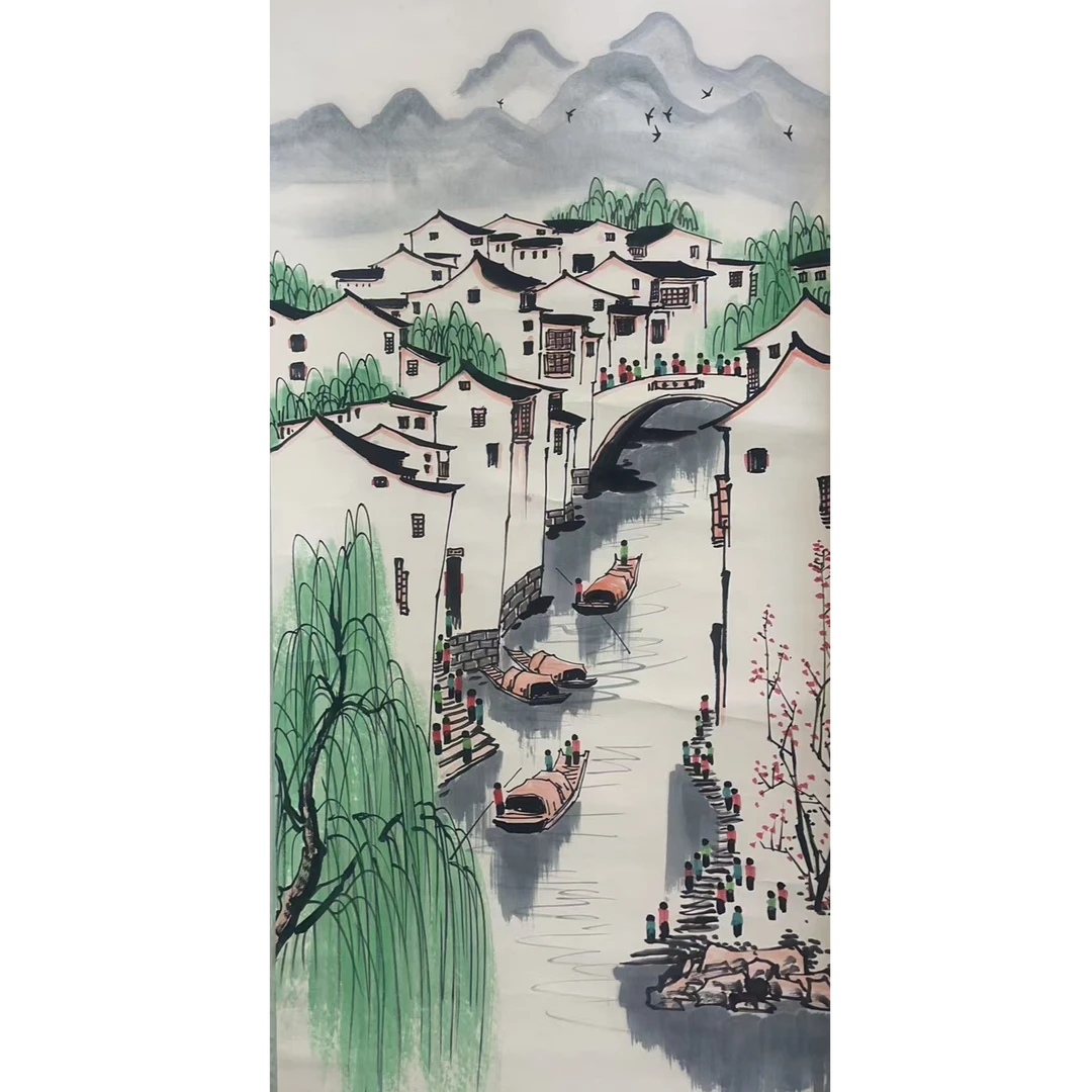 吴GZ款 房子绘画立轴137×95 11.7 平尺