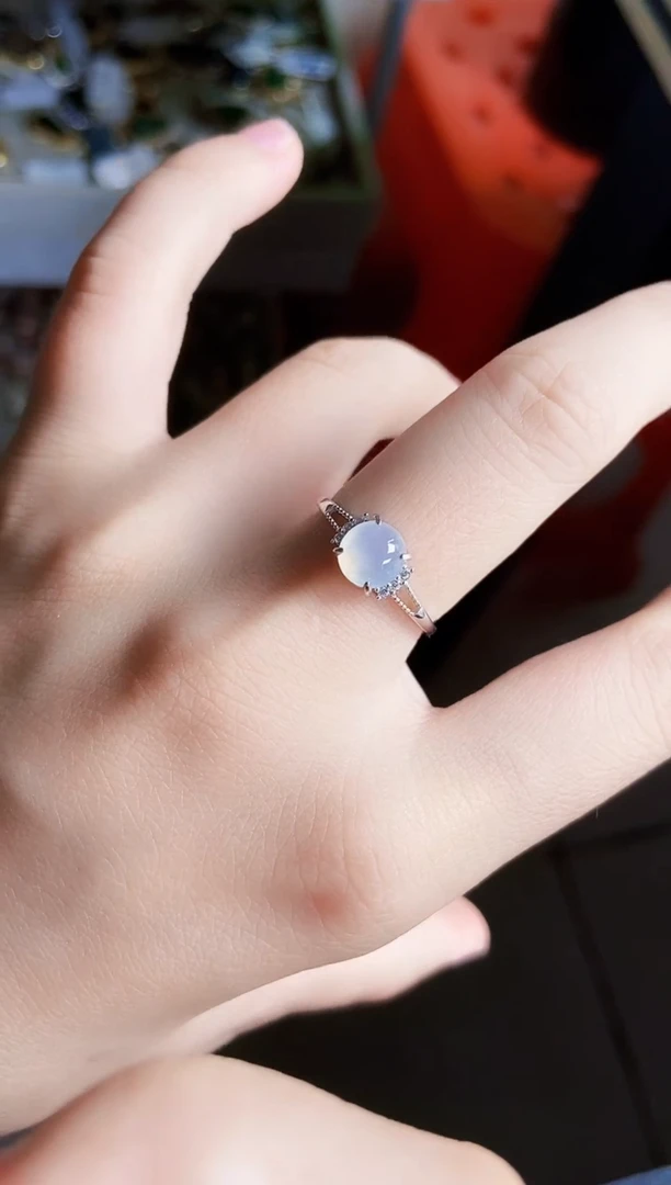 翡翠戒指银S925镶嵌416589