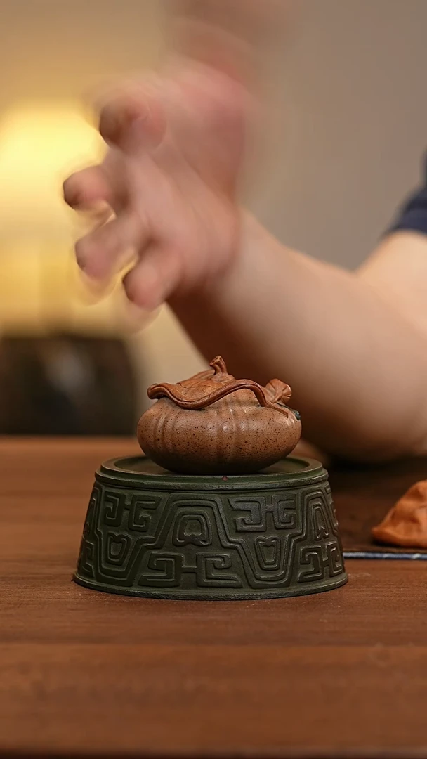 茶壶紫砂南瓜抓壶南瓜抓壶