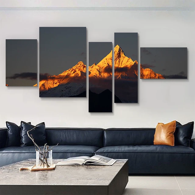 日照金山客厅装饰画大气富士山沙发背景墙现代简约卧室挂画壁画