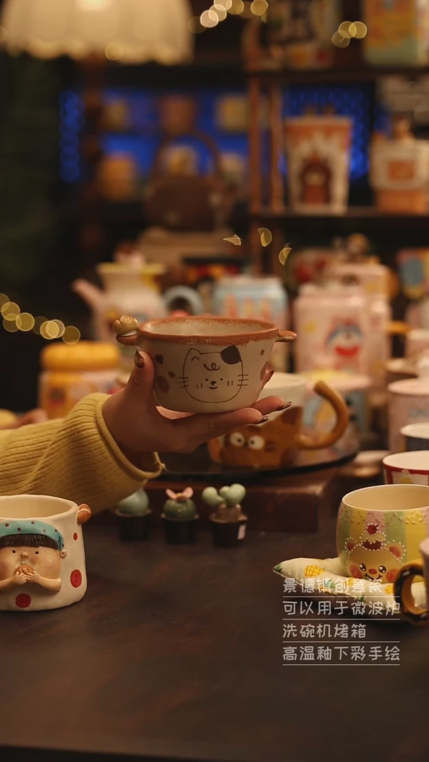 陶瓷景德镇可爱陶瓷釉下彩绘设计师款