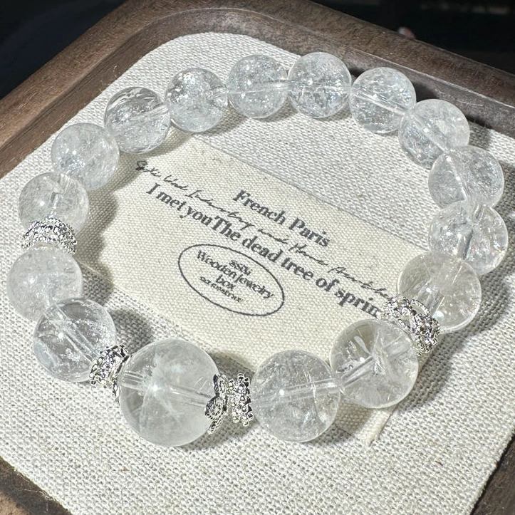 【温柔山茶花】天然碎冰冰白阿赛10.5mm