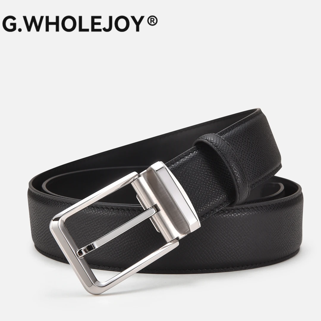 G.WHOLEJOY男士真皮腰带3.8CM头层牛皮皮带简约男款商务休闲2532B