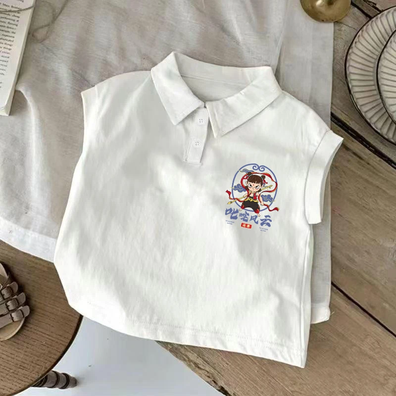 儿童无袖上衣POLO领打底衫背心帅气polo衫学院风夏季男宝宝纯棉