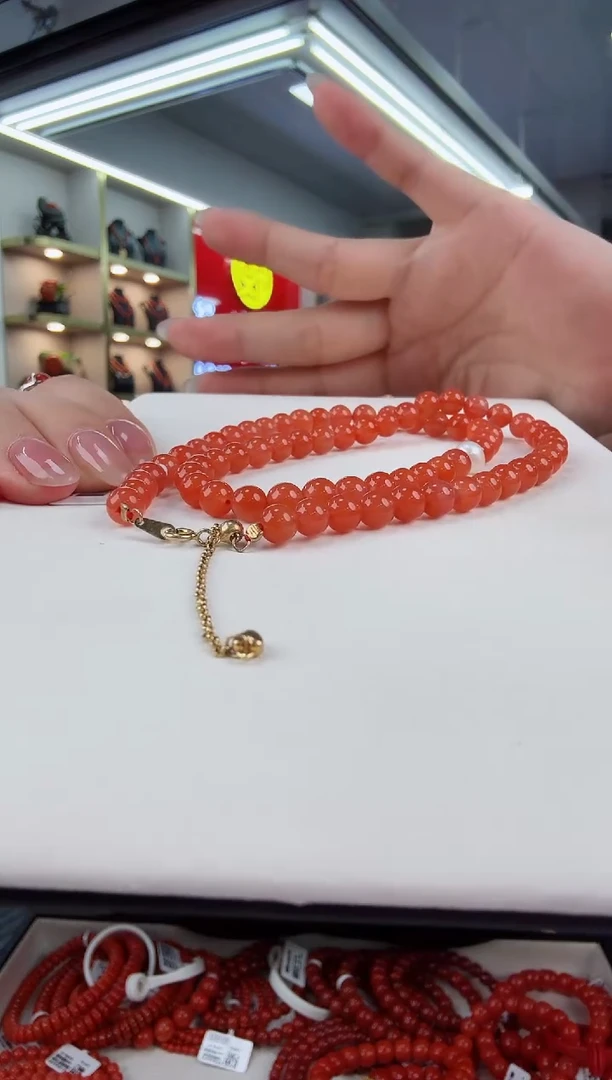 南红玛瑙女神链6+银S925镶嵌一个/条