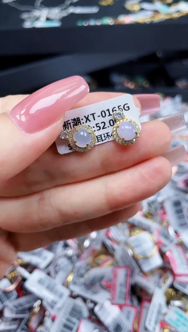 银S925镶嵌戒指翡翠天然缅甸A货翡翠