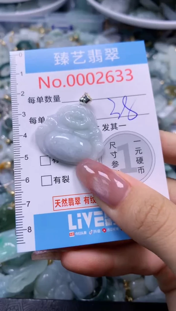 翡翠未镶嵌颈饰含绳0002633