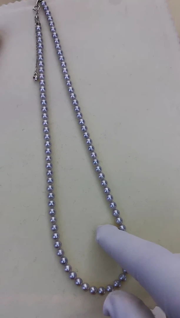 银S925镶嵌DA海水珍珠 GD093 4.5-5 真多麻串链