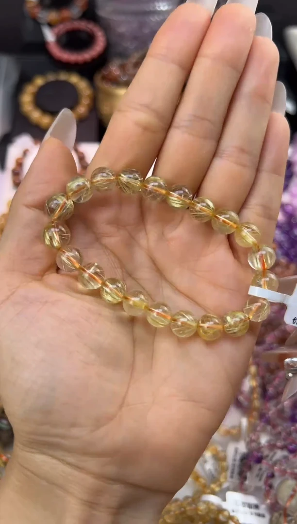 未镶嵌手串水晶金发晶8.5mm+