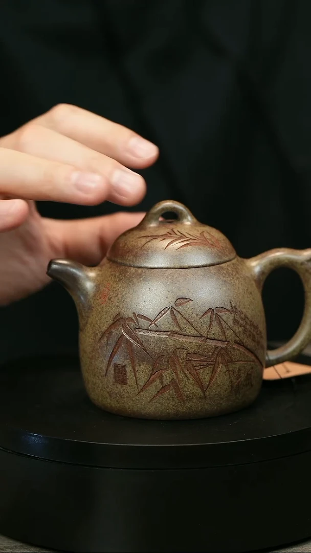 茶壶紫砂用****0H1987李琴柴烧竹刻秦权