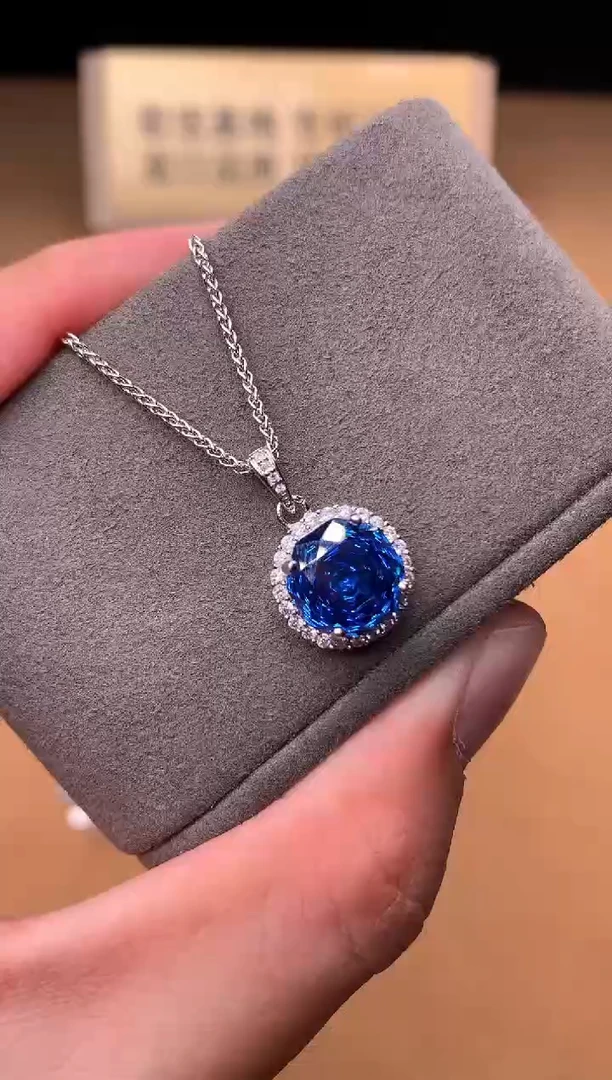 颈饰银S925镶嵌托帕石2222