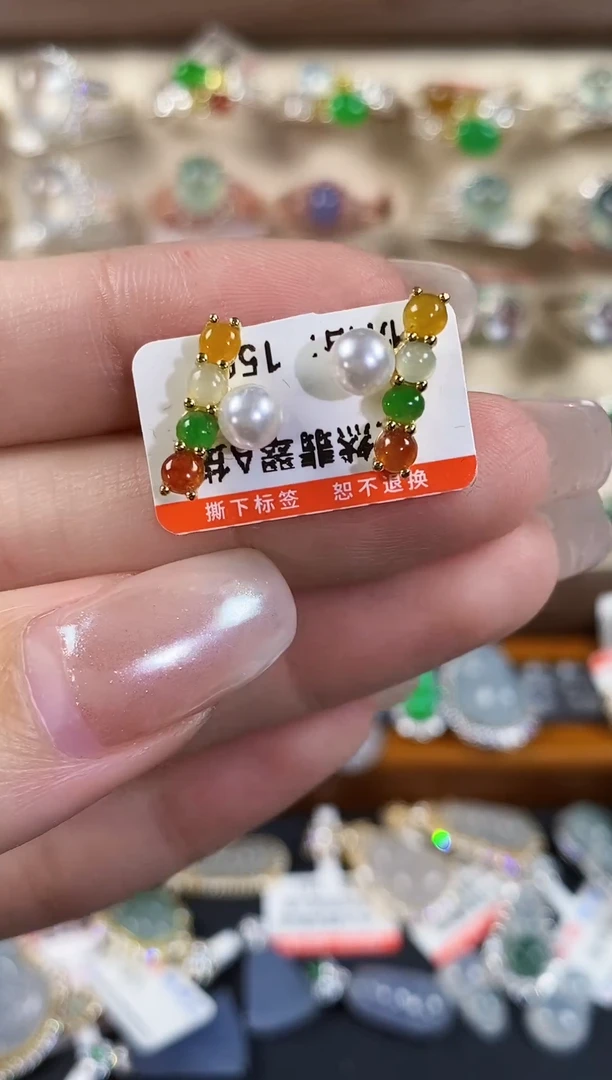 银S925镶嵌戒指翡翠天然A货翡翠80