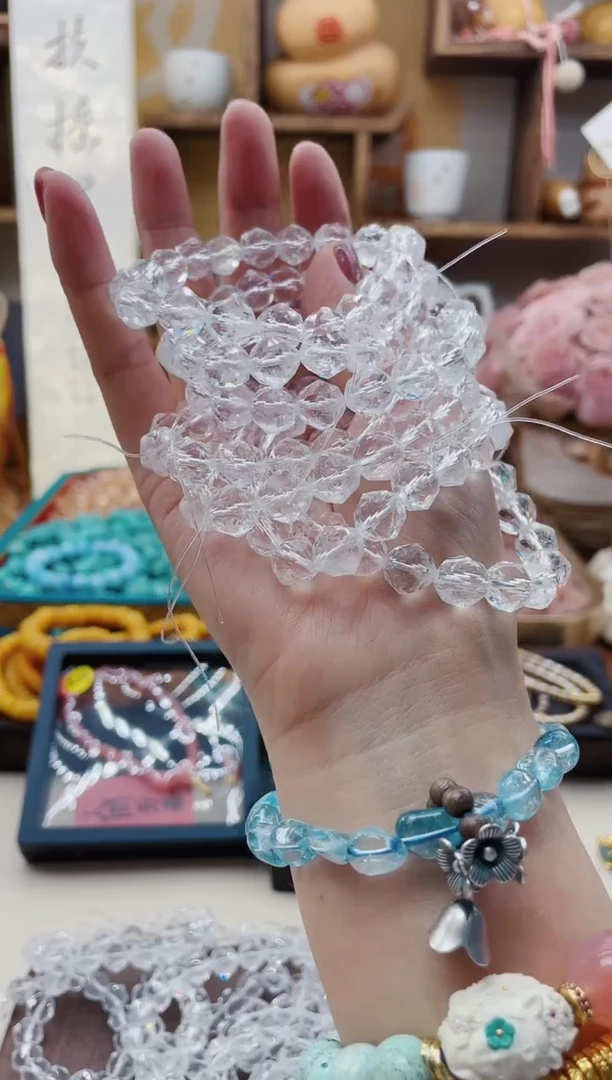 【闪购商品】水晶手链未镶嵌N176白水碎碎冰单圈