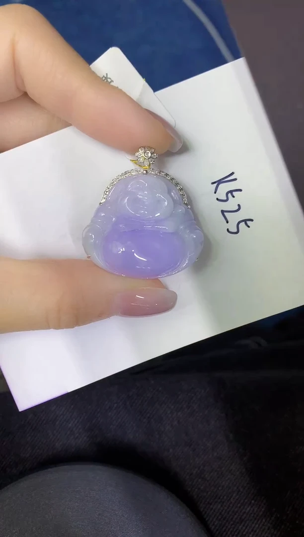 颈饰18K金镶嵌翡翠缅甸天然翡翠A货