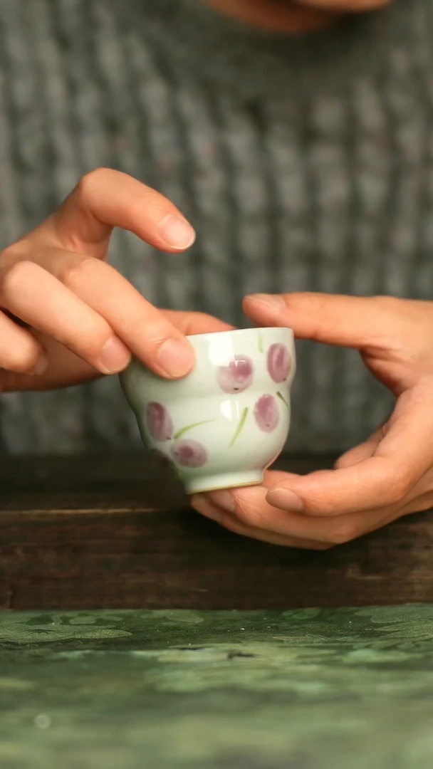 陶瓷青诗集手工手绘瓷器