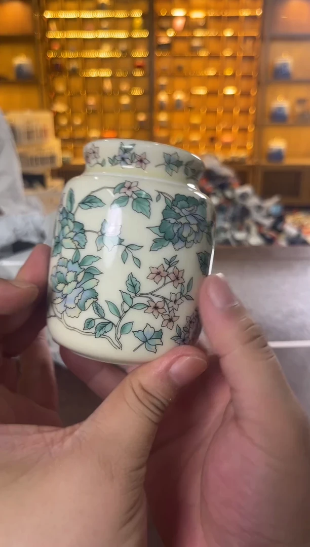 瓷片花溪陶瓷00000山茶花茶叶罐