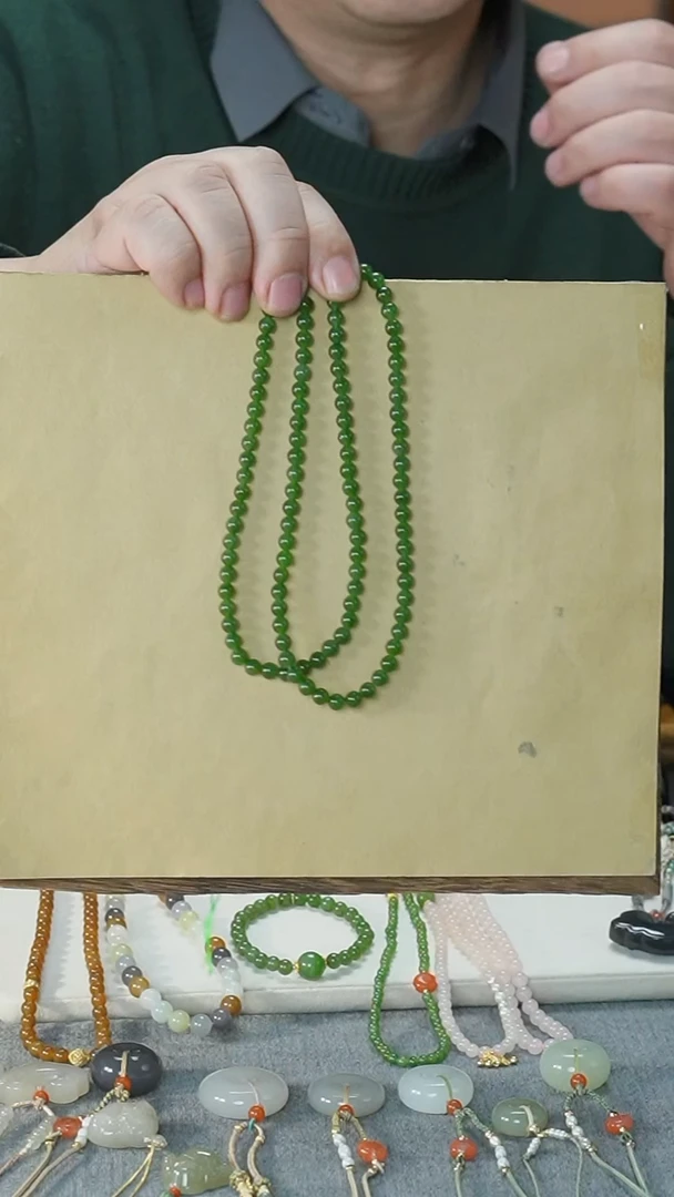 【闪购商品】和田玉颈饰未镶嵌碧玉珠串素串108颗（卡6mm）