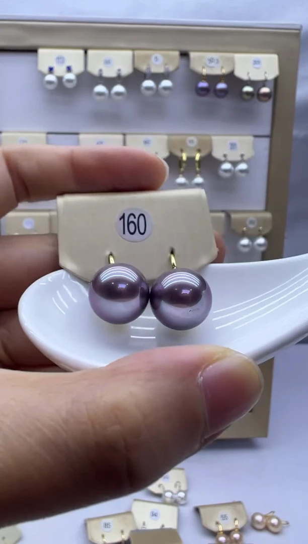 银S925镶嵌耳饰淡水珍珠160