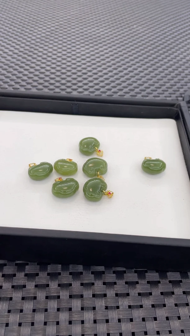 吊坠(不含链)银S925镶嵌和田玉如意（多样性发一件）PP117