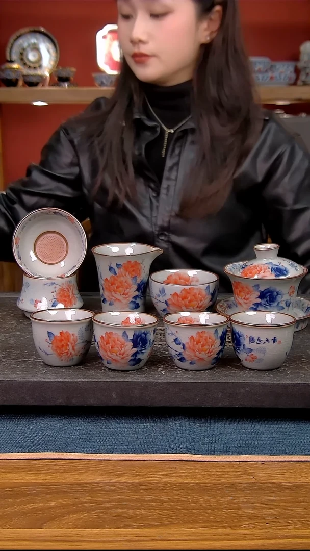 简装家用款8件套 老陶泥开片纹陶瓷茶具