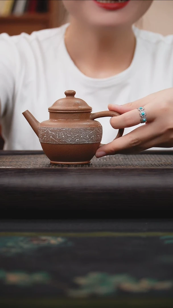 茶壶紫砂老段泥 酒樽壶 拓白泥