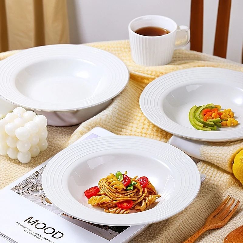 【清仓福利】北欧风酒店西餐盘牛排盘8.75英寸草帽盘家用陶瓷餐具