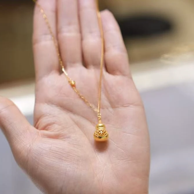 【巧玲专属】足金999花丝镂空葫芦项链 经典时尚百搭 5.62
