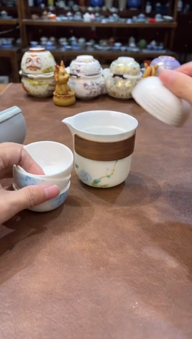 真的很便宜超好看会开片的旅行茶具