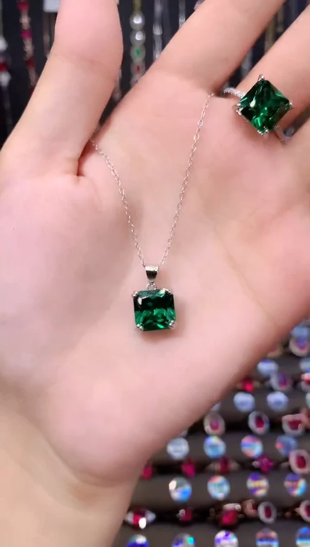 吊坠透辉石银S925镶嵌银色10