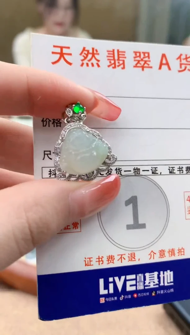 颈饰未镶嵌翡翠 天然A货翡翠挂件