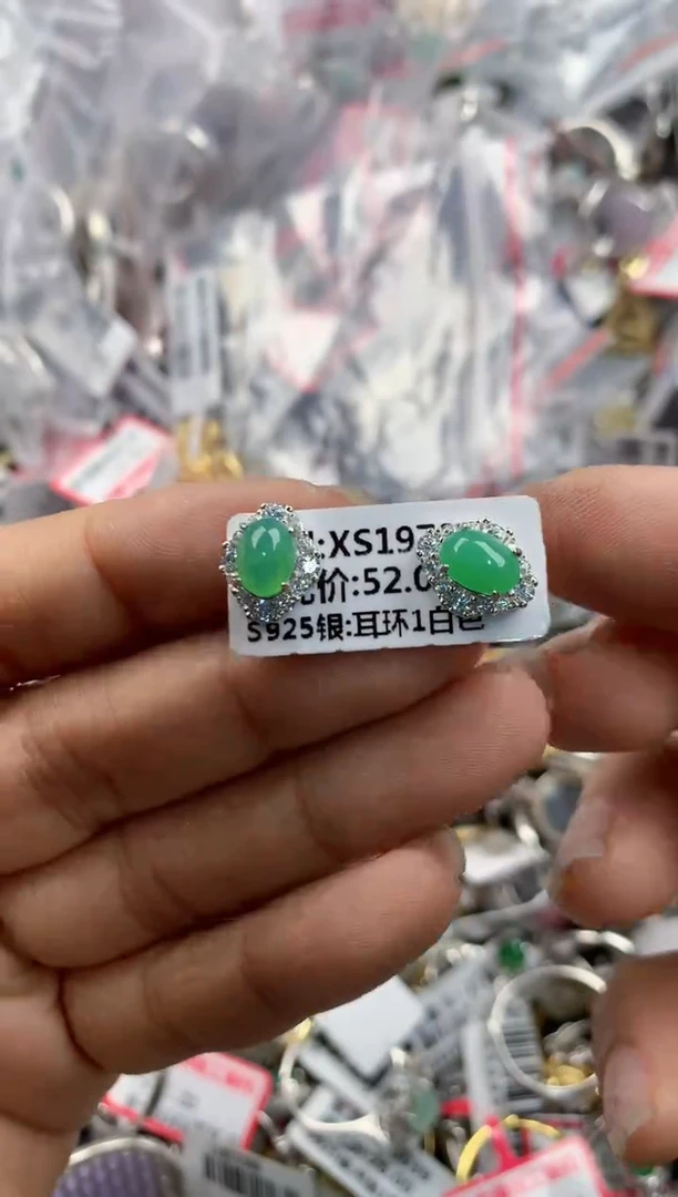 银S925镶嵌戒指翡翠131313---8