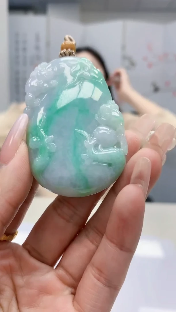 【闪购商品】定制翡翠未镶嵌0405lr-毛货挂件61