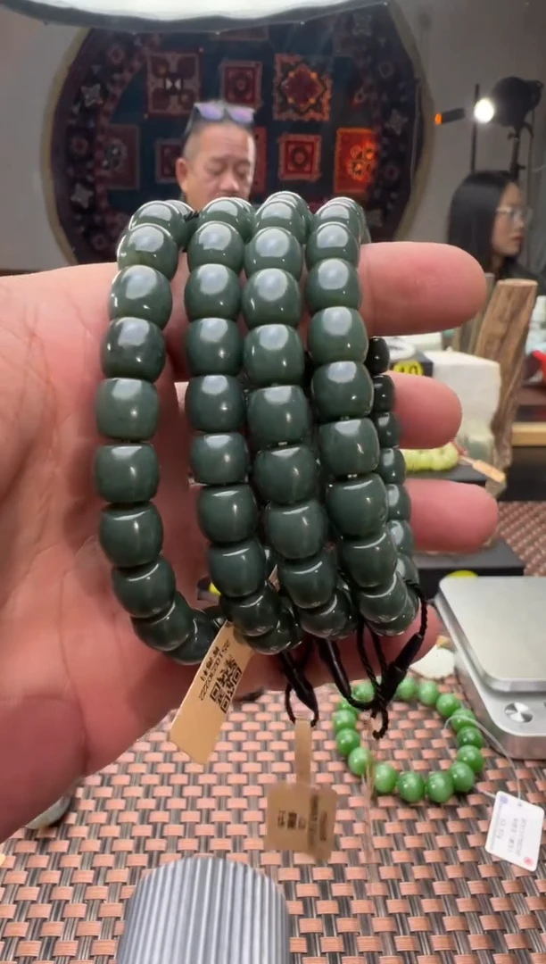 未镶嵌手串和田玉青海料卡8*9直切手串（多样性发其一）