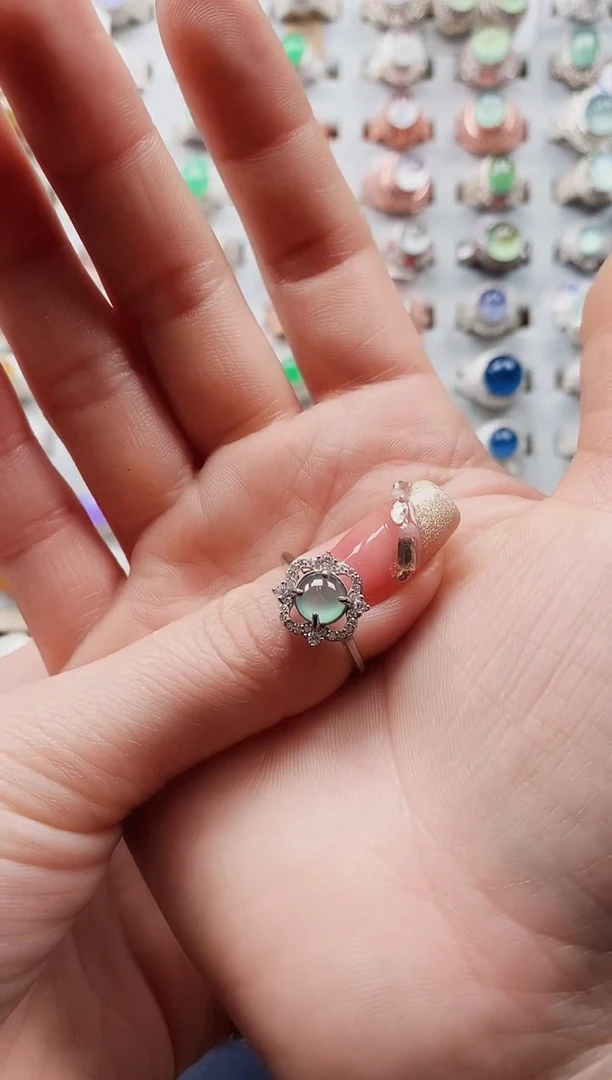 【闪购商品】翡翠戒指银S925镶嵌盘主女戒专场