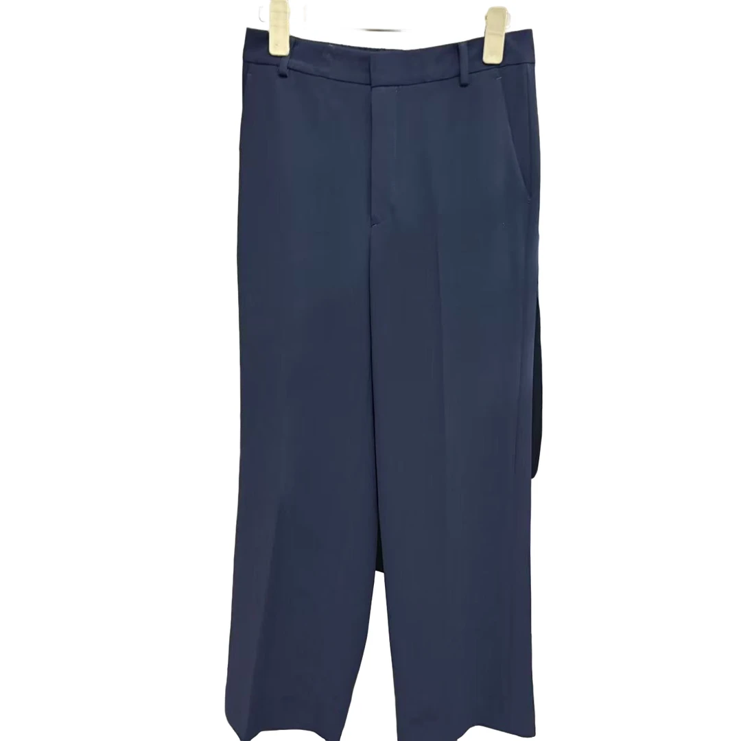 【2516】女款休闲裤直筒时尚百搭女士纯色高腰