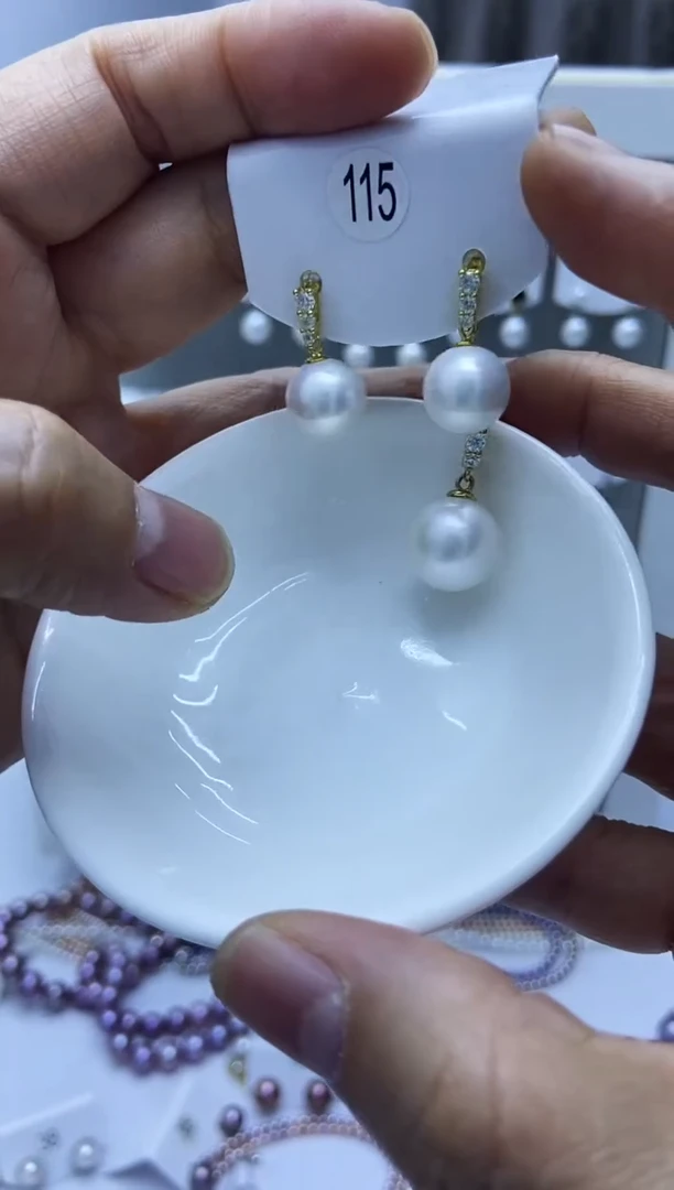 银S925镶嵌耳饰淡水珍珠115套