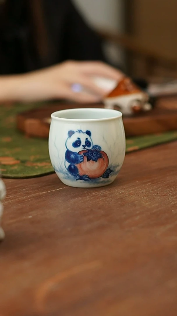 祖传窑续真系列事事如意熊猫杯