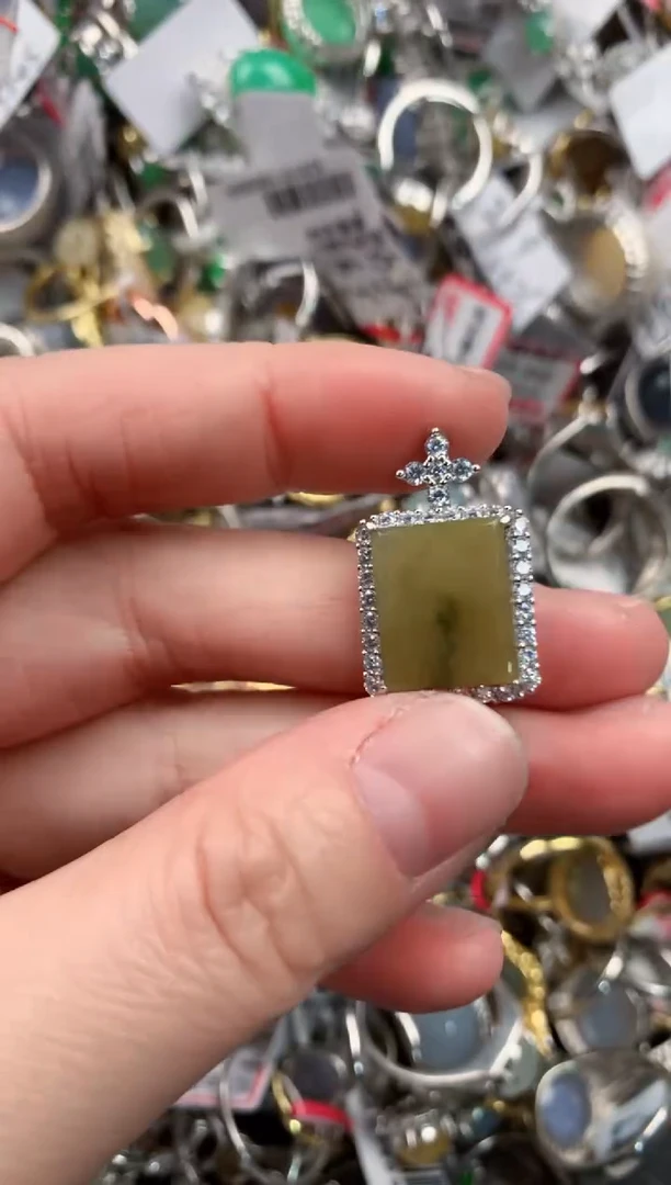 银S925镶嵌戒指翡翠666    5