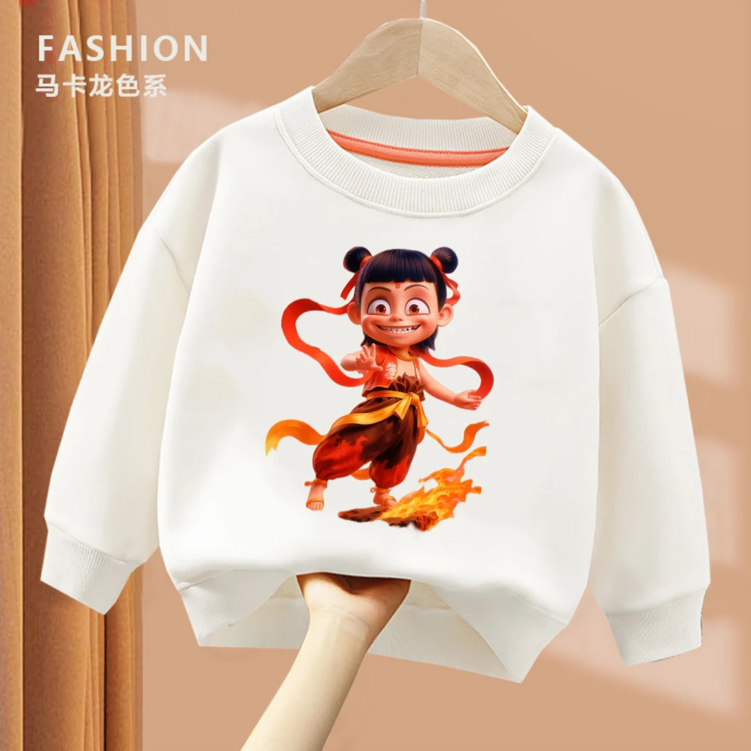 哪吒2趣味儿童卡通印花卫衣春秋款长袖宝宝中小童打底衫男童女童